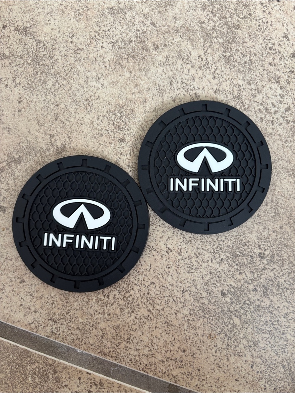 Pack of 2 Infiniti Silicone Car Coasters for Cup Holder